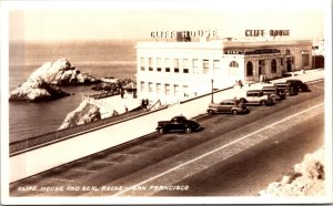 Real Photo Postcard Cliff House and Seal Rocks in San Francisco, California