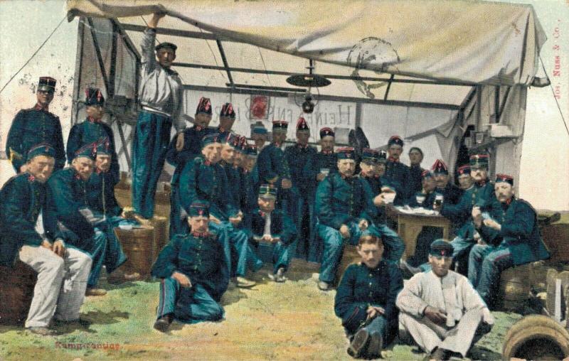 Military postcard Onze Land - Zeemacht Infanterie In Het Kamp Camp Kantine 02.13