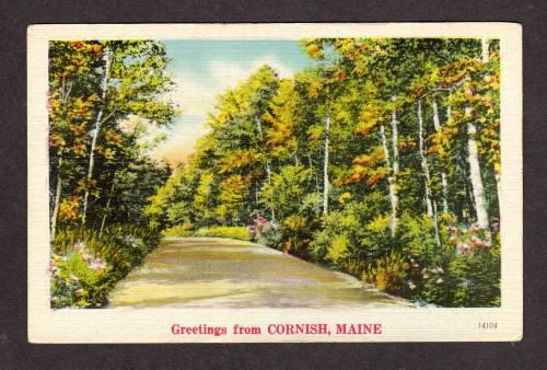 ME Greetings From CORNISH MAINE POSTCARD PC