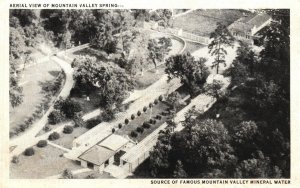 Vintage Postcard 1920s Aerial View of Mountain Valley Water Hot Springs Arkansas