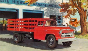 '55, Leavenworth KS,Collard Chevy,Model 4409 Stake Chevy Truck Adv,Old Postcard