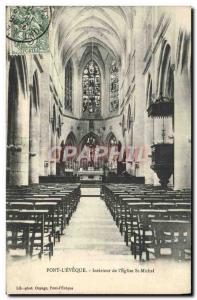 Old Postcard Pont L & # 39Eveque Interior of St Michel & # 39eglise