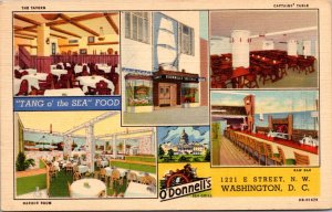 Linen Postcard O'Donnell's Sea Food Restaurant 1221 E Street NW Washington D.C.