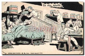 Old Postcard Militaria A wet dream