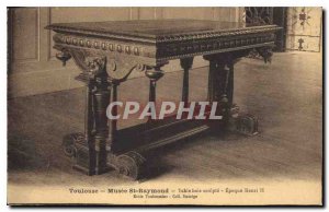 Postcard Old Toulouse Museum St Raymond carves wood table