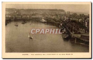 Old Postcard Dieppe Vue Generale From & # 39Avant Port And Du Quai Henri IV S...