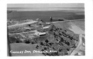 Ogallala Nebraska Kingsley Dam Birdseye View Real Photo Antique Postcard K22508