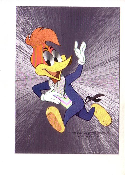Woody Woodpecker, Silver Foil Cartoon Dufex, Walter Lantz Postcard