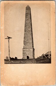 View of Groton Monument, New London CT Undivided Back Vintage Postcard E74