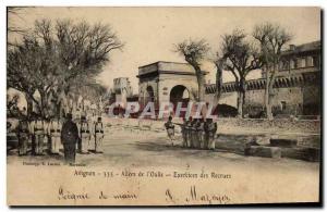 Old Postcard Army Avignon Allees of & # 39Oulle Exercises recruits