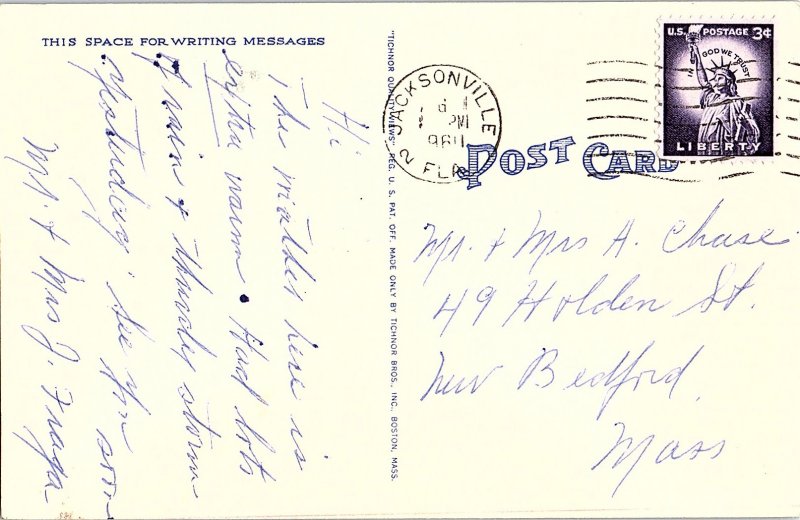Postcard FOUNTAIN SCENE Jacksonville Florida FL AI1482