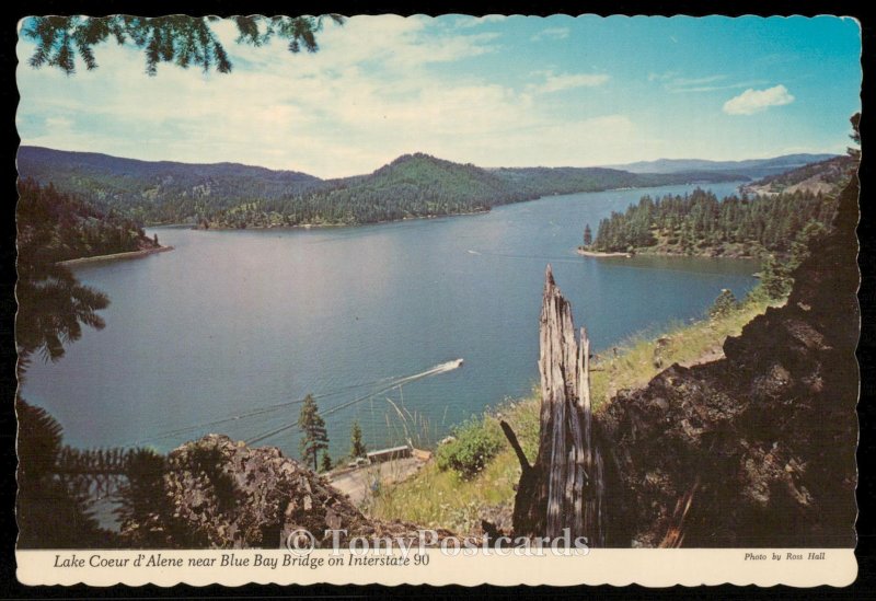 Lake Coeur d'Alene near Blue Bay Bridge on Interstate 90