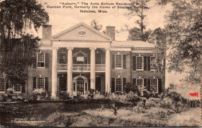 Mississippi Natchez Auburn Ante-Bellum Residence In Duncan Park