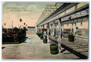 c1910's Roof Garden Elks Club Sacramento California CA Posted Antique Postcard