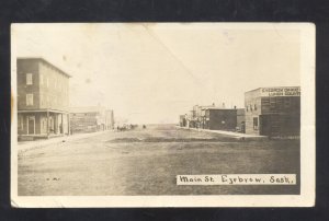 RPPC EYEBROW SASKATCHEWAN DOWNTOWN MAIN STREET SCENE REAL PHOTO POSTCARD