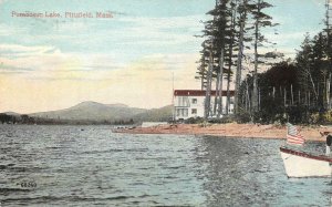 PITTSFIELD, MA Massachusetts  PONTOOSUC LAKE Waterfront Home~Boat  1915 Postcard