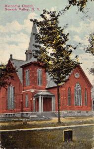 Newark Valley New York Methodist Church Street View Antique Postcard K82027