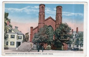 Salem, Mass, Roger Conant Statue and Second Church