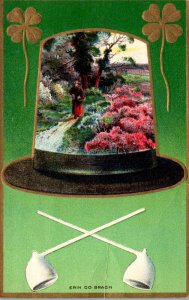 Saint Patrick's Day With Shamrocks and Landscape Scene