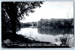 Merrillan Wisconsin Postcard RPPC Photo Pretty View Of Oakland Lake From Motel