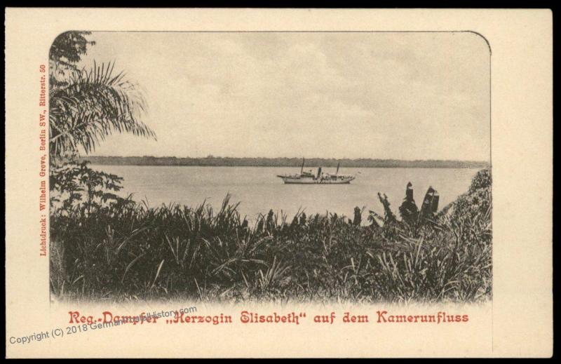 Germany Kamerun Postcard Dampfer Steamer Herzogin Elisabeth Cameroun River 85144