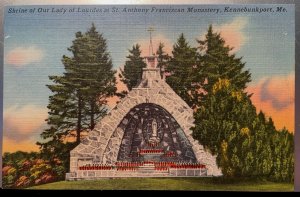 Vintage Postcard 1953 Shrine Our Lady of Lourdes, Kennebunkport, Maine (ME)