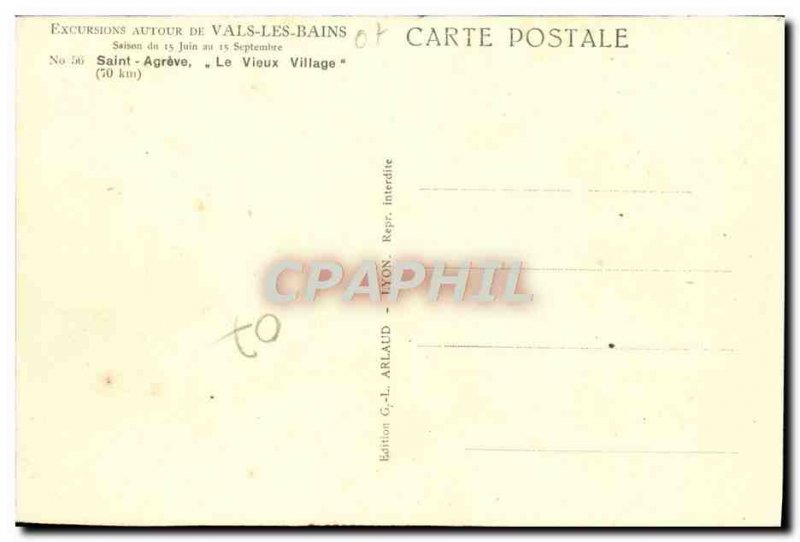 Postcard Old St. Agreve The Old Village