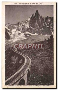 Old Postcard Chamonix Montenvers Railway and & # 39aiguille of Dru