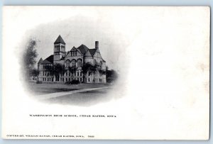 Cedar Rapids Iowa Postcard Washington High School Building Exterior 1905 Antique