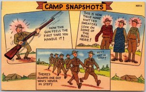 Camp Snapshots Military Training Camp Grounds Comic Card Postcard