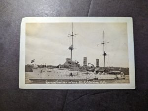 Mint USA Naval Ship RPPC Postcard German Cruiser at Hudson Celebration 1909