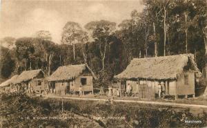 road Native Huts Mora Forest Trinidad Circa 1910 postcard 6945