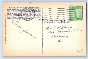 High Point North Carolina NC Postcard United States Post Office Building 1943