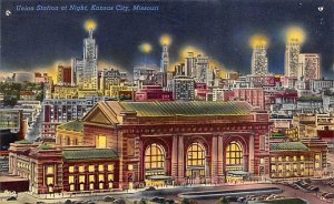 Union Station at night Kansas City, Missouri, USA Railroad, Misc. Unused 