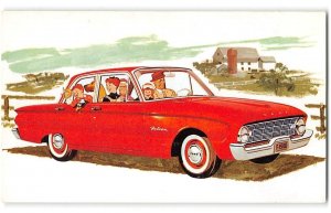 1960 FORD FALCON Fordor Sedan Classic Car Advertising Vintage Postcard