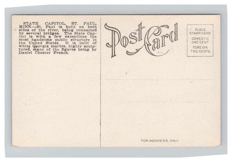 St. Paul Minn. Minnesota State Capitol Postcard