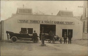 Torrey & Vialle Garage Early Car Men Concord Massachusetts MA c1910 RPPC