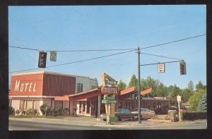 GRANTS FALLS OREGON PALM MOTEL 1960's CARS VINTAGE ADVERTISING POSTCARD