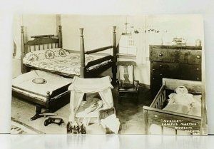 RPPC Marietta Ohio Nursey Campus Marius, Museum Vtg Toys Bed Doll  Postcard J10