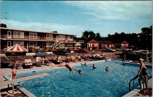 Swimming Pool at Pine Lodge Motel, W Yarmouth Cape Cod MA Vintage Postcard S45