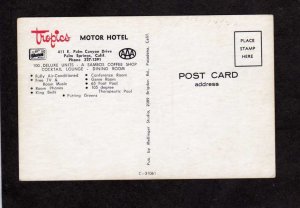 CA Tropics Motor Hotel Motel Palm Springs California Postcard