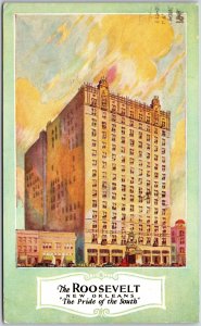 New Orleans Louisiana, 1947 Roosevelt Hotel Building, Pride of South, Postcard