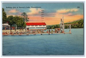 1954 Bathing Crib At Harvey's Lake Wilkes Barre Pennsylvania PA Vintage Postcard