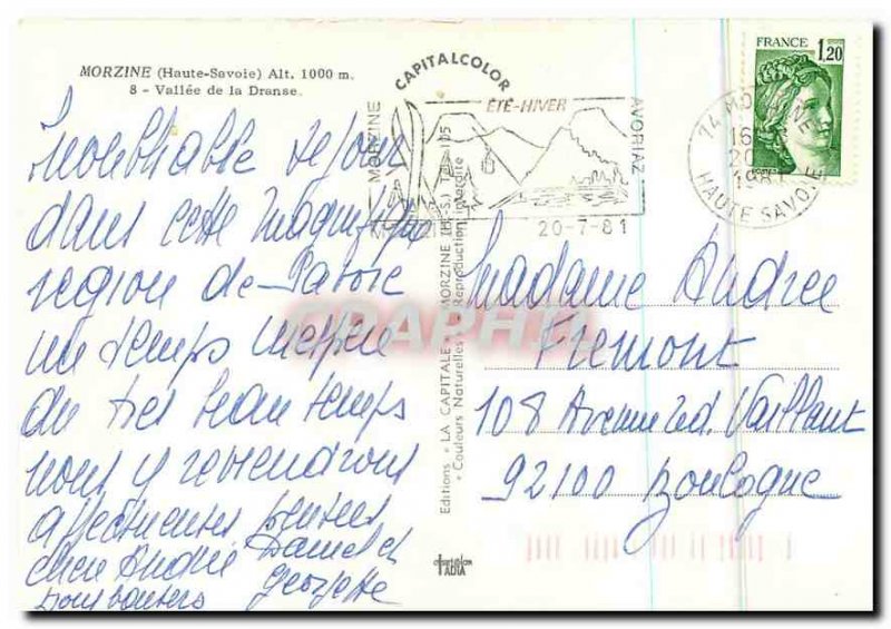 Postcard Modern Morzine Haute Savoie valley Dranse