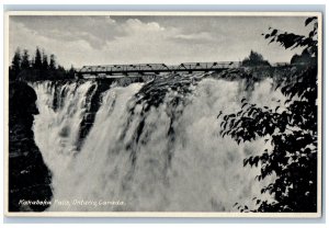 Kakabeka Falls Ontario Canada Postcard Kakabeka Falls Railroad View c1920's