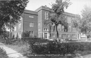 Montevideo Minnesota~High School Building~Right Door Open~c1910 RPPC