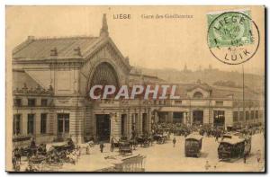 Belgium Belgie Liege Old Postcard Guillemins station