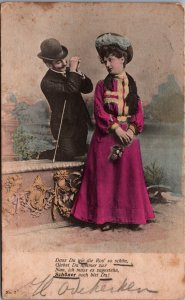 Romantic Victorian Couple  Vintage Postcard C133