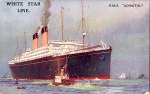 White Star Line R.M.S Adriatic Cruise Ship Postcard