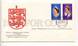 424740 GUERNSEY 1977 year Silver jubilee of Queen Elizabeth II Old COVER